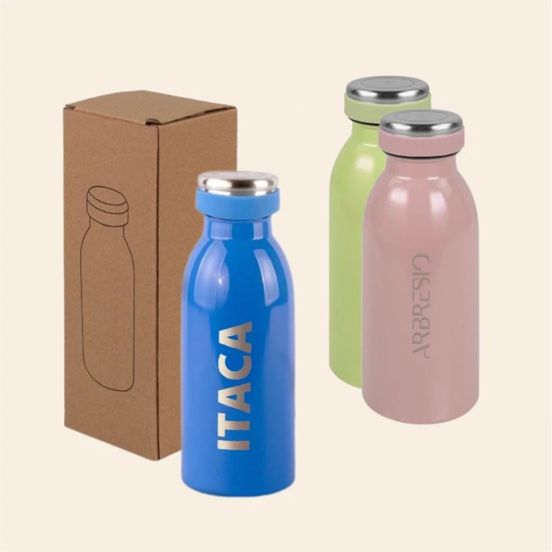 Botella Térmica con nombre Acero Inox. 350ml rosa pastel