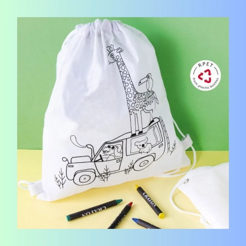 Pack 25 mochilas para colorear + 25 globos
