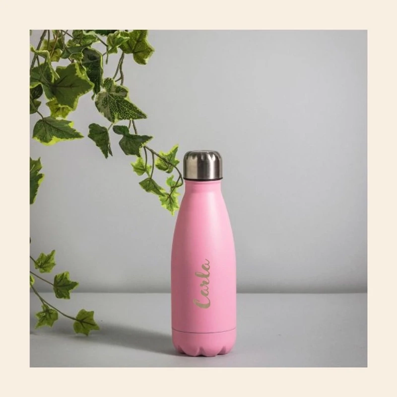 Botella personalizada Acero Inoxidable Rosa pastel 500ml
