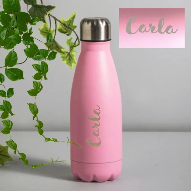 Botella personalizada Acero Inoxidable Rosa pastel 500ml