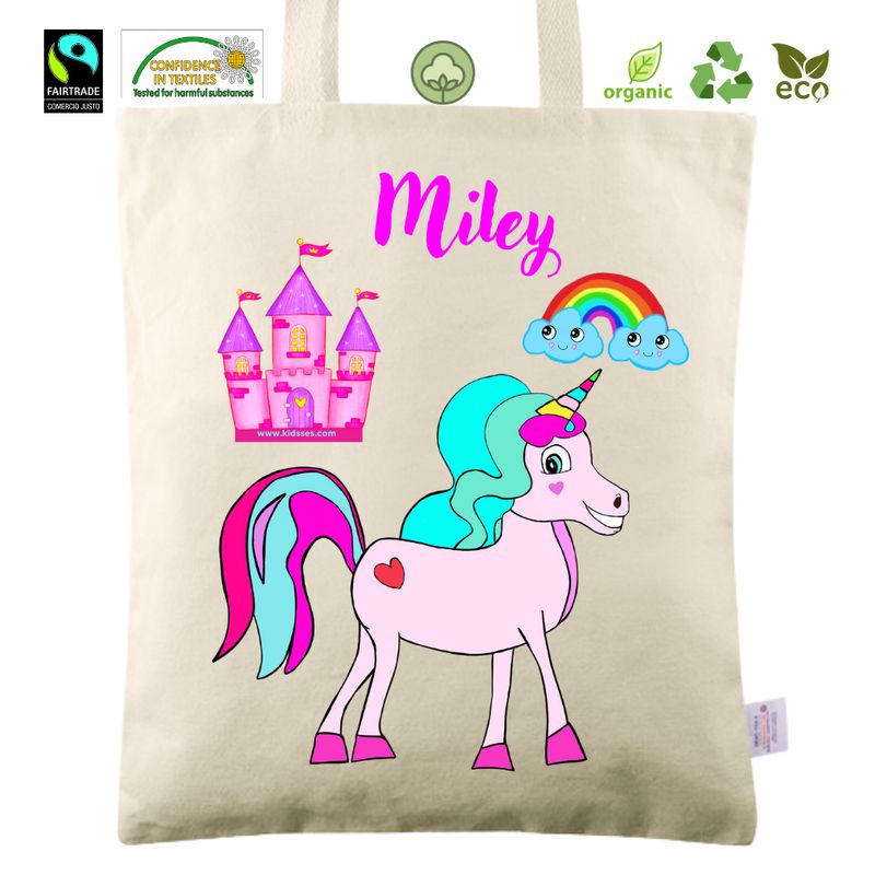 Bolsa de tela con asas personalizada Unicornio 2 Eco 35x36cm