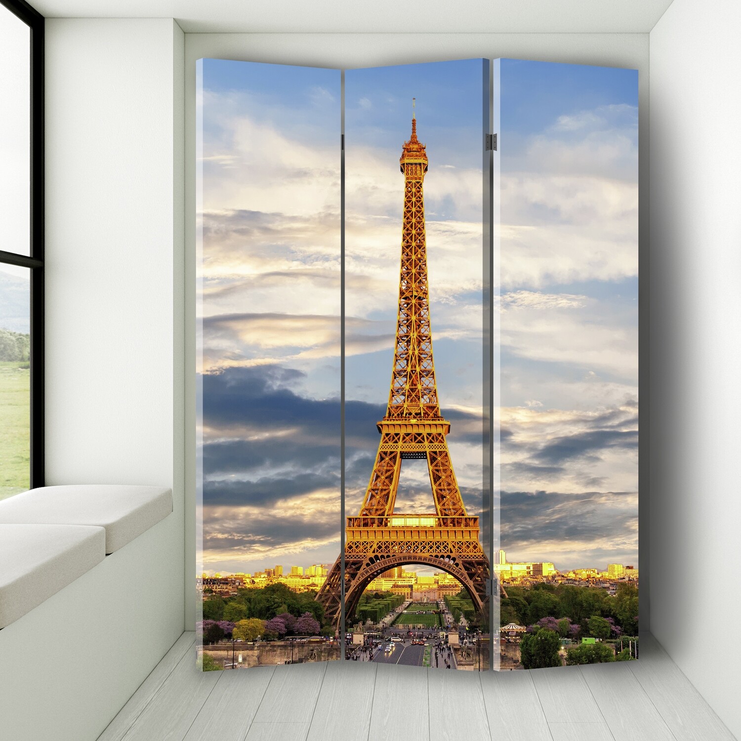 Ширма - перегородка з друком, ейфелева вежа париж франція