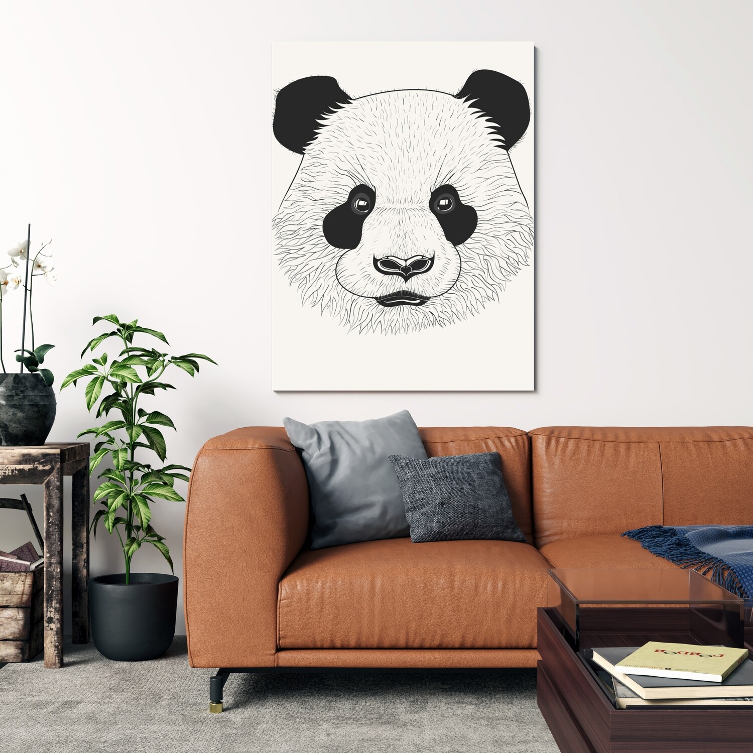 Картина на полотні, панда арт морда (холст)