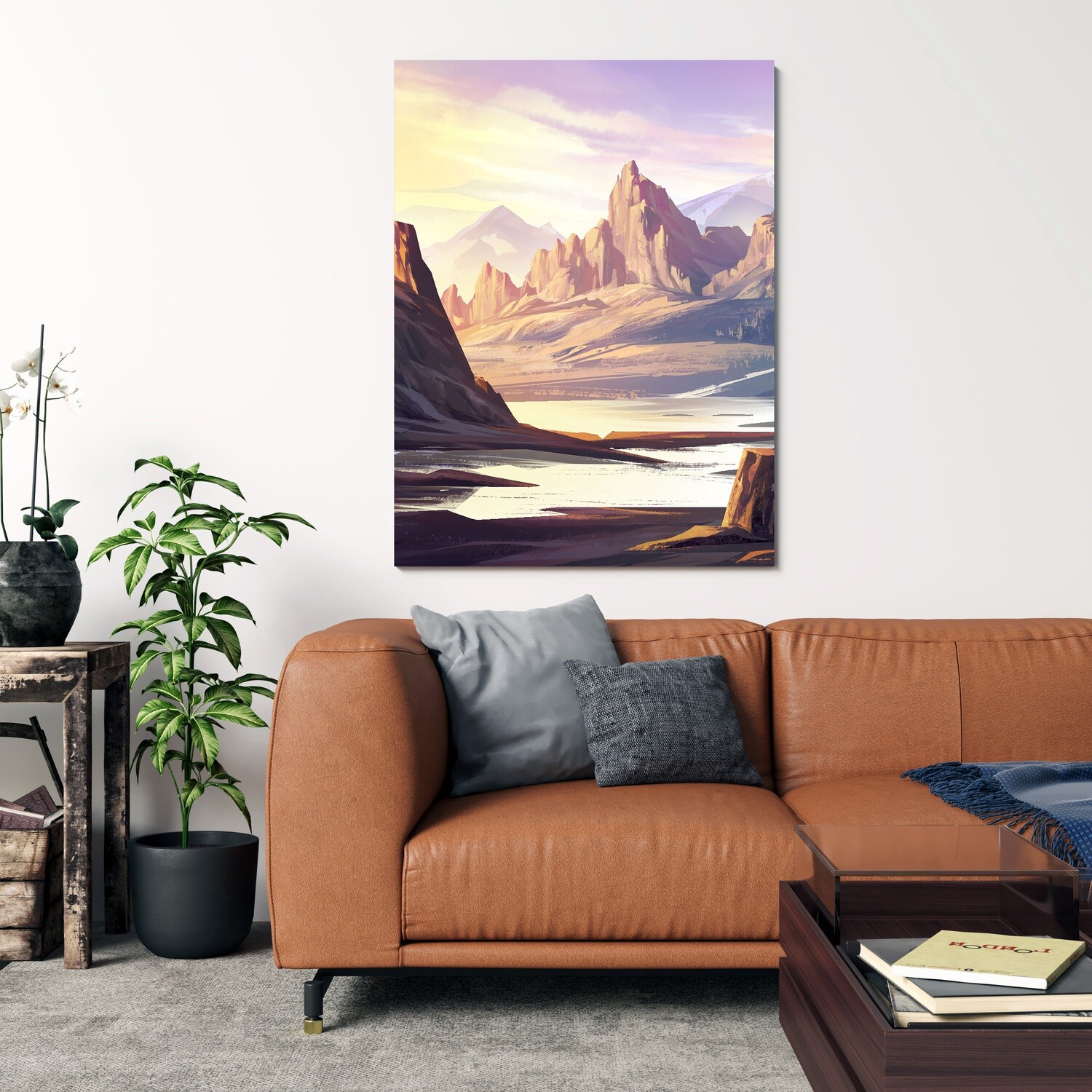 Картина на полотні, скелі гори вершини (холст)
