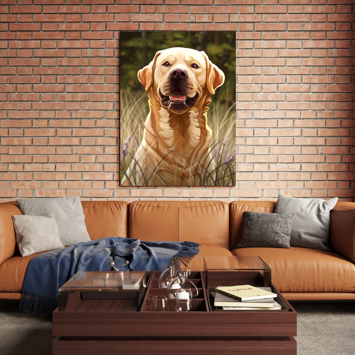 Картина на полотні, собака висунутий язик арт (холст)