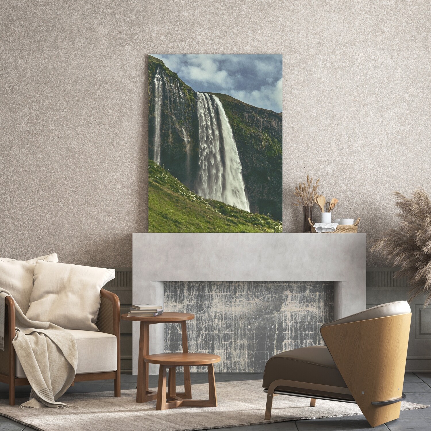 Картина на полотні, водоспад річка каскад (холст)
