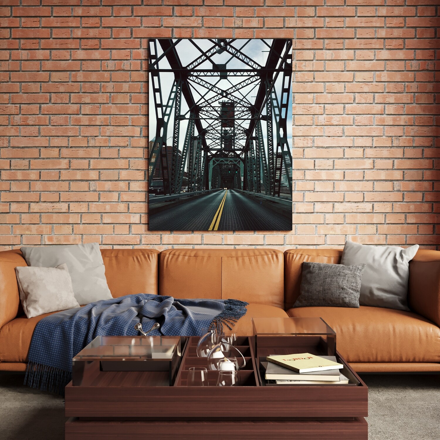 Картина на полотні, міст конструкція дорога споруда (холст)