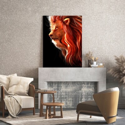 Картина на полотні, лев велика кішка арт (холст)