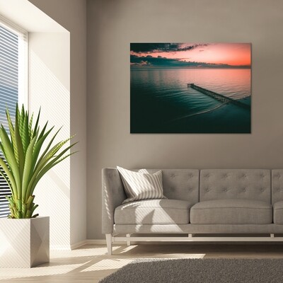 Картина на полотні, пірс причал море сутінки берег (холст)