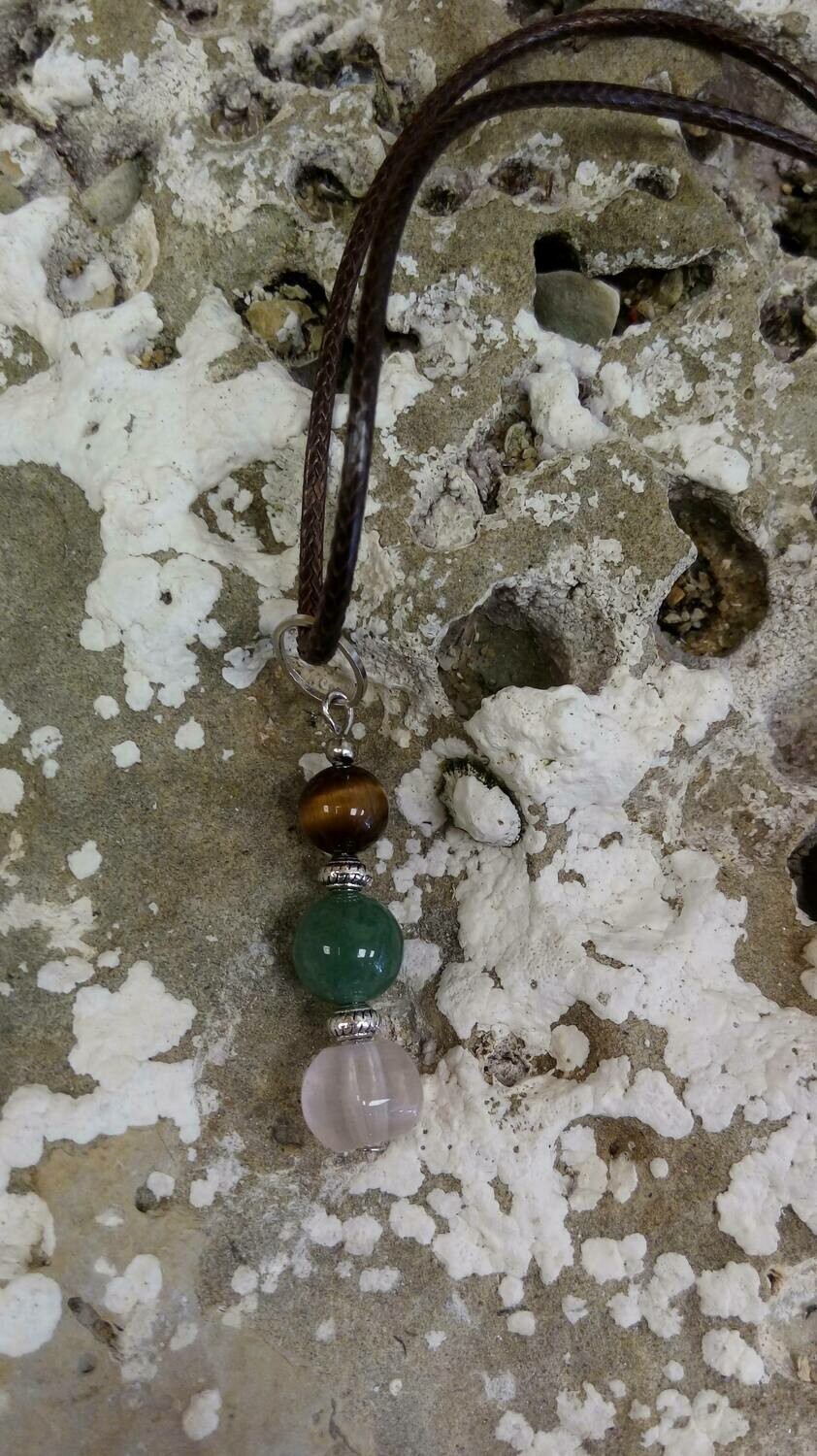 Trio: Oeil de Tigre / Aventurine /  Quartz Rose