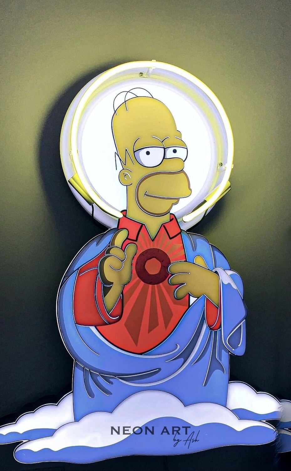 Jesus Homer Simpson Neon Artwork | Neon Light Sign