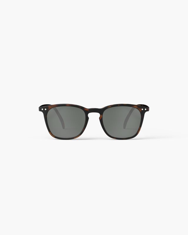 #E Tortoise — Lente sol adulto rectangular oversize tortoise