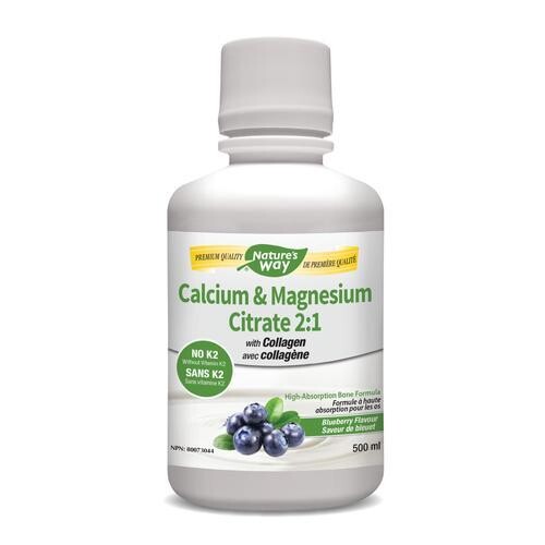Cal/Mag Citrate No K2 2:1  Blueberry Flavour500Ml