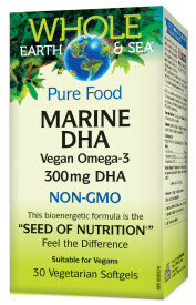Pure Food Marine Dha 300Mg Vegan Omega 3  30 Vegan Softgels