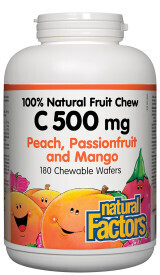 C 500Mg 100% Natural Fruit Chew, Peach,