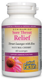 Sore Throat Relief Natural Cherry  60 Lozenges