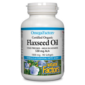 Certified Organic Flaxseed Oil 1000Mg 90 Softgels