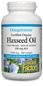 Certified Organic Flaxseed Oil 1000Mg 180 Softgels