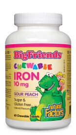 Big Friends  Iron 10mg 60 Chewable Tabs, Sour Peach