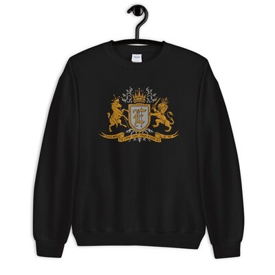 &quot;Music Was The Lamb That Made A Lion Out Of Me&quot; Coat of Arms Sweatshirt Black