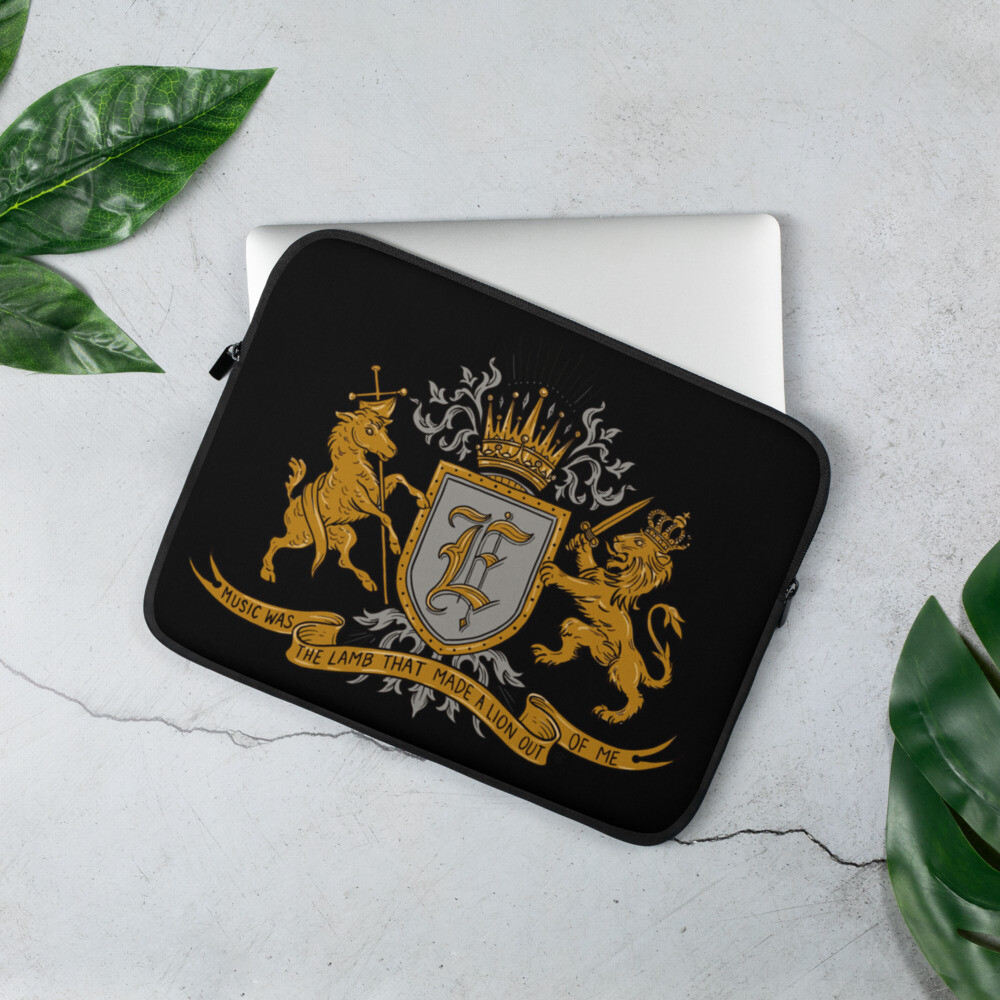Swallow Me Coat of Arms Black Laptop Sleeve 