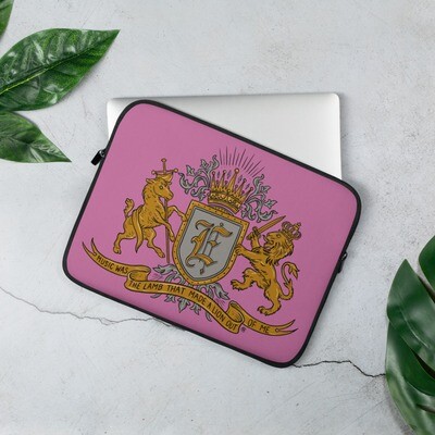 Swallow Me Coat of Arms Pink Laptop Sleeve 