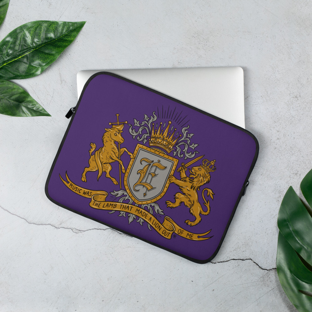 Swallow Me Coat of Arms Royal Purple Laptop Sleeve  
