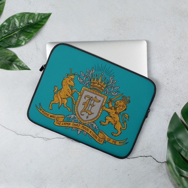 Swallow Me Coat of Arms Light Teal Laptop Sleeve