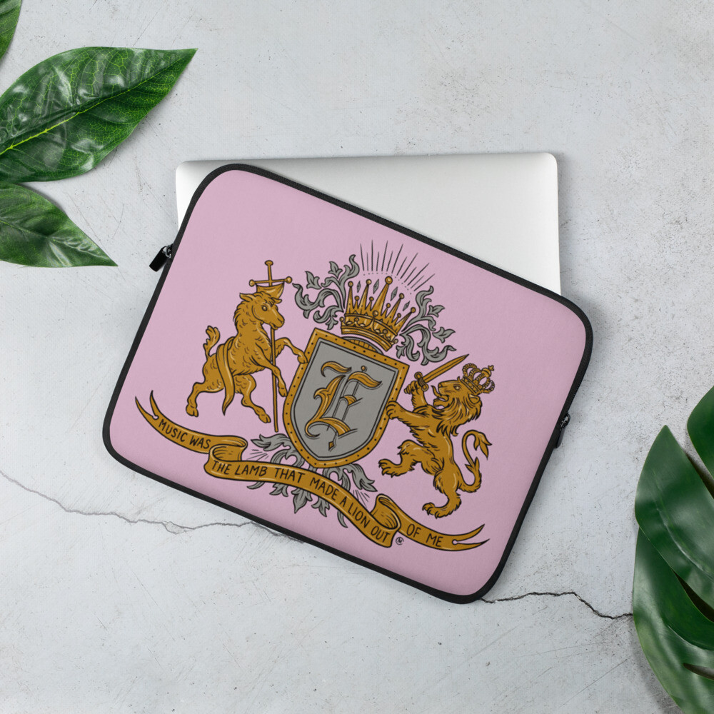 Swallow Me Coat of Arms Light Pink Laptop Sleeve 