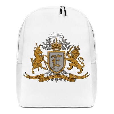 Swallow me Coat of Arms Minimalist Backpack White