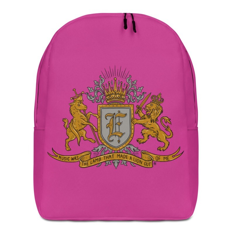 Swallow Me Coat of Arms Minimalist Backpack Hot Pink