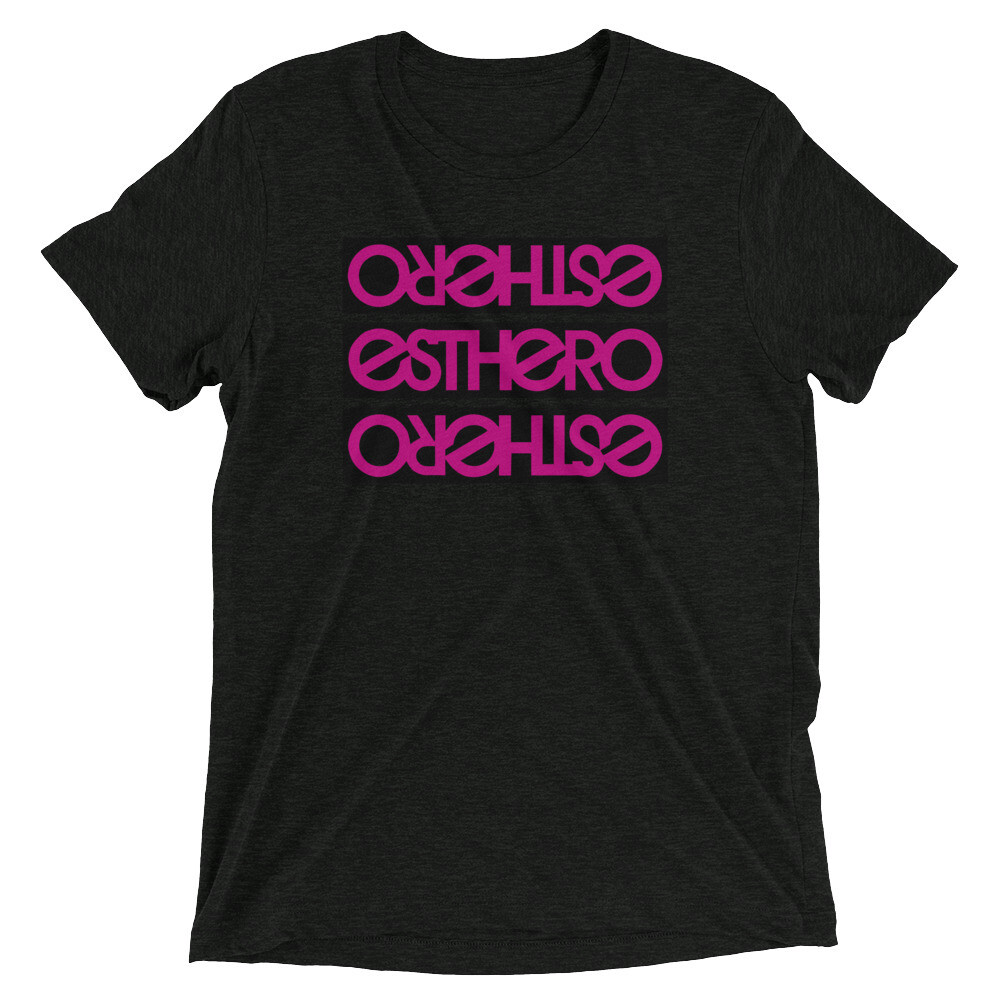 Tri-Blend Esthero Black Blocks Trio t-shirt, Color: Charcoal-Black Triblend, Size: XS