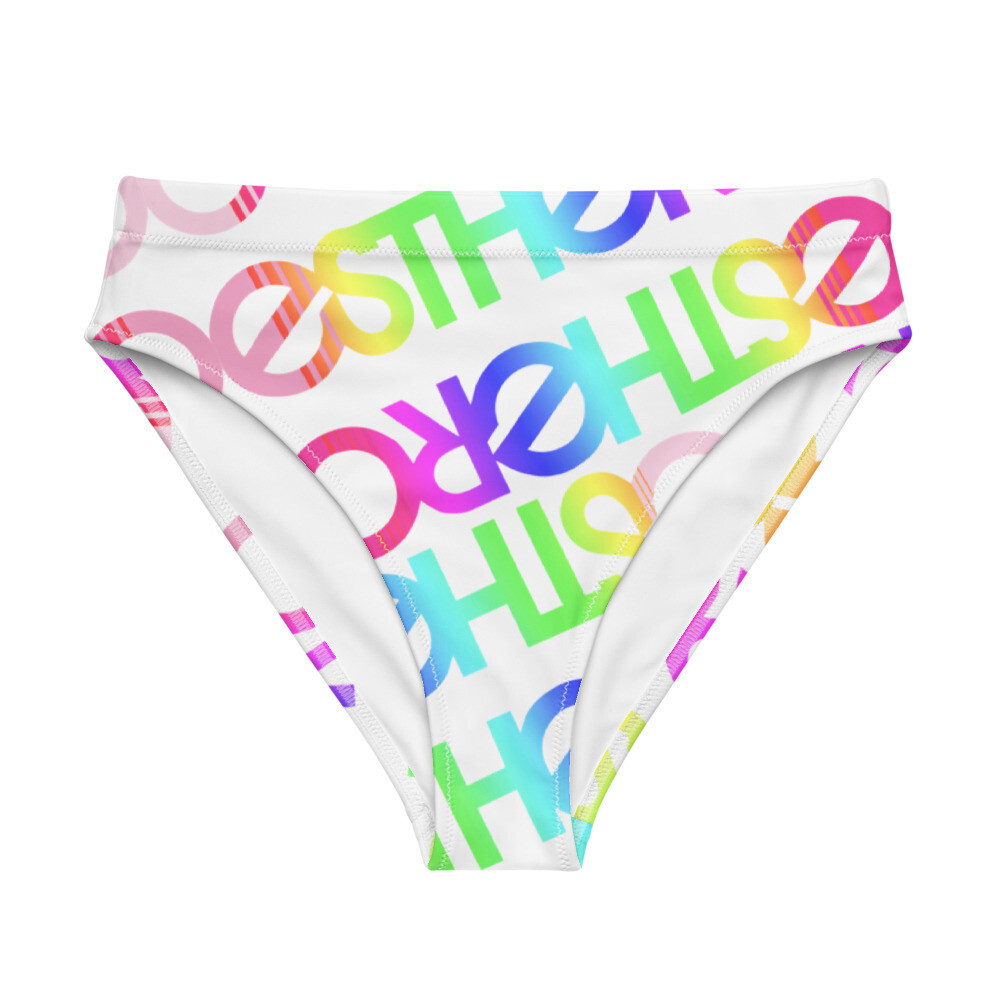 Esthero Rainbow High-Waisted Bikini Bottom, Size: XS