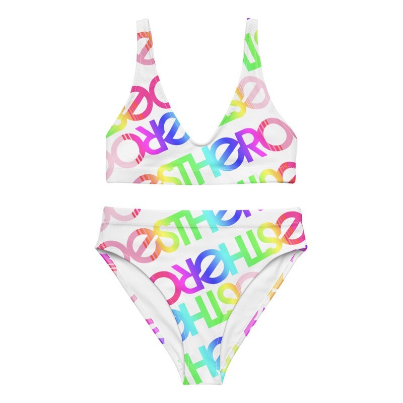 Esthero Rainbow High-Waisted Bikini Set