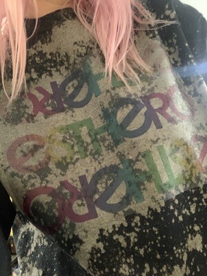 Custom Bleached Esthero Black Sweatshirt L