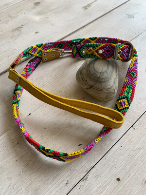 Hand Made Mexican Leash &amp; Collar Set Mustard