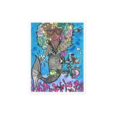 Black Mermaid by Skyler Duf Bubble-free stickers