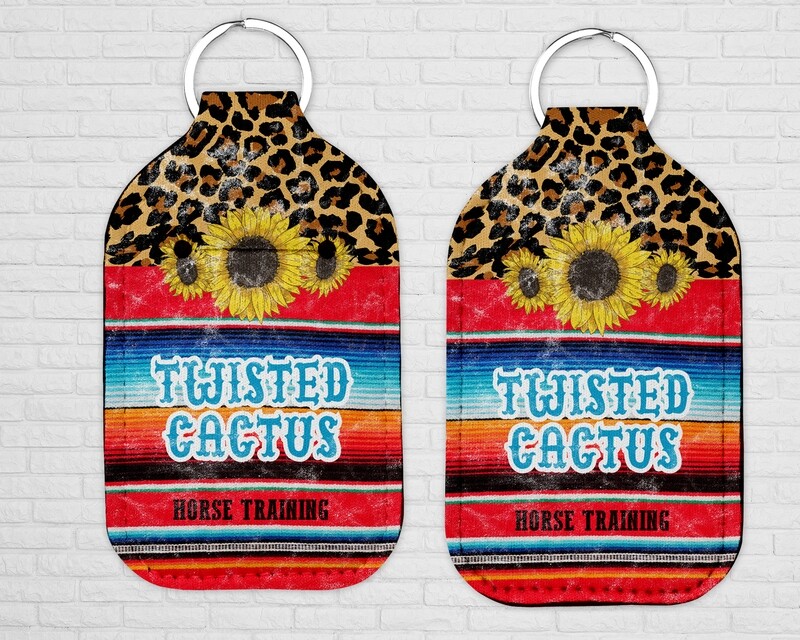Hand sanitizer Holder Key Chain Leopard and Serape