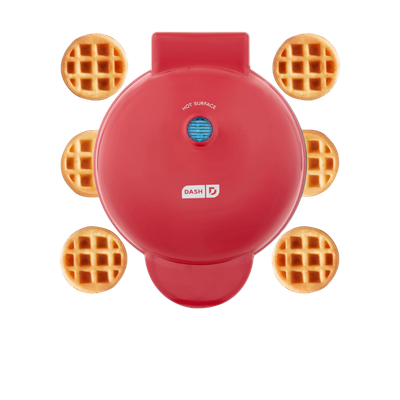 Maquina para 7mini waffles redondos marca dash color rojo