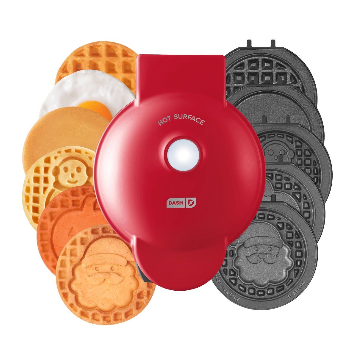 Mini Waffle Maker - 6 en 1 - Red