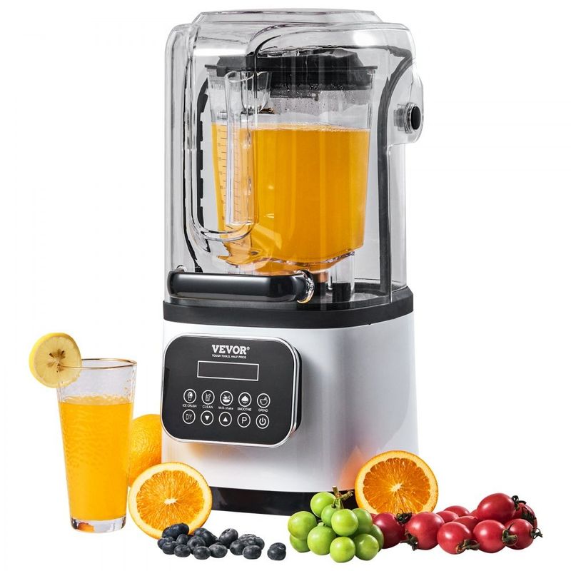 Licuadora Industrial Profesional 2L con Vaso de Vidrio y Cubierta Antirruido – 9 Velocidades y 5 Funciones - Blanco