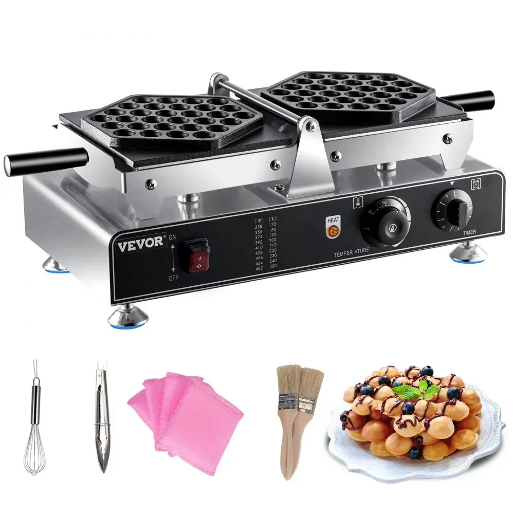 Maquina Industrial Electrica Para Bubble Waffle Con Tapa Giratoria Diamante