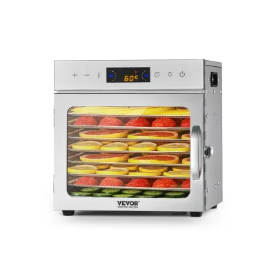 Deshidratadora de Alimentos de Acero Inoxidable – 8 Bandejas, 400 W, Uso Comercial