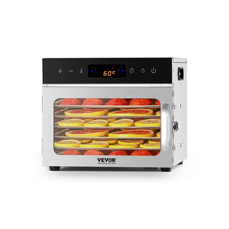 Deshidratadora de Alimentos de Acero Inoxidable –  6 Bandejas, 400 W, Uso Comercial