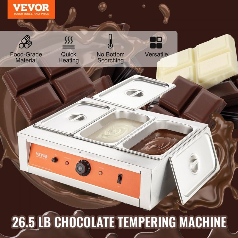 Maquina Industrial Electrica para Templar y Derretir Chocolate - 3 Tanques