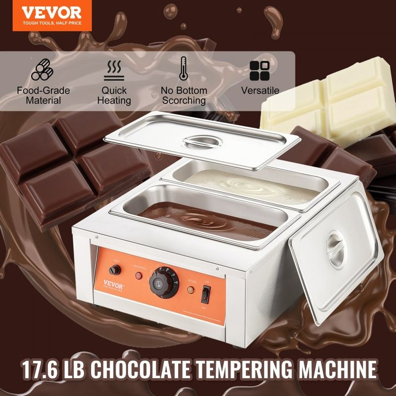Máquina Industrial para Templar y Derretir Chocolate - 2 Tanques Tamaño XL