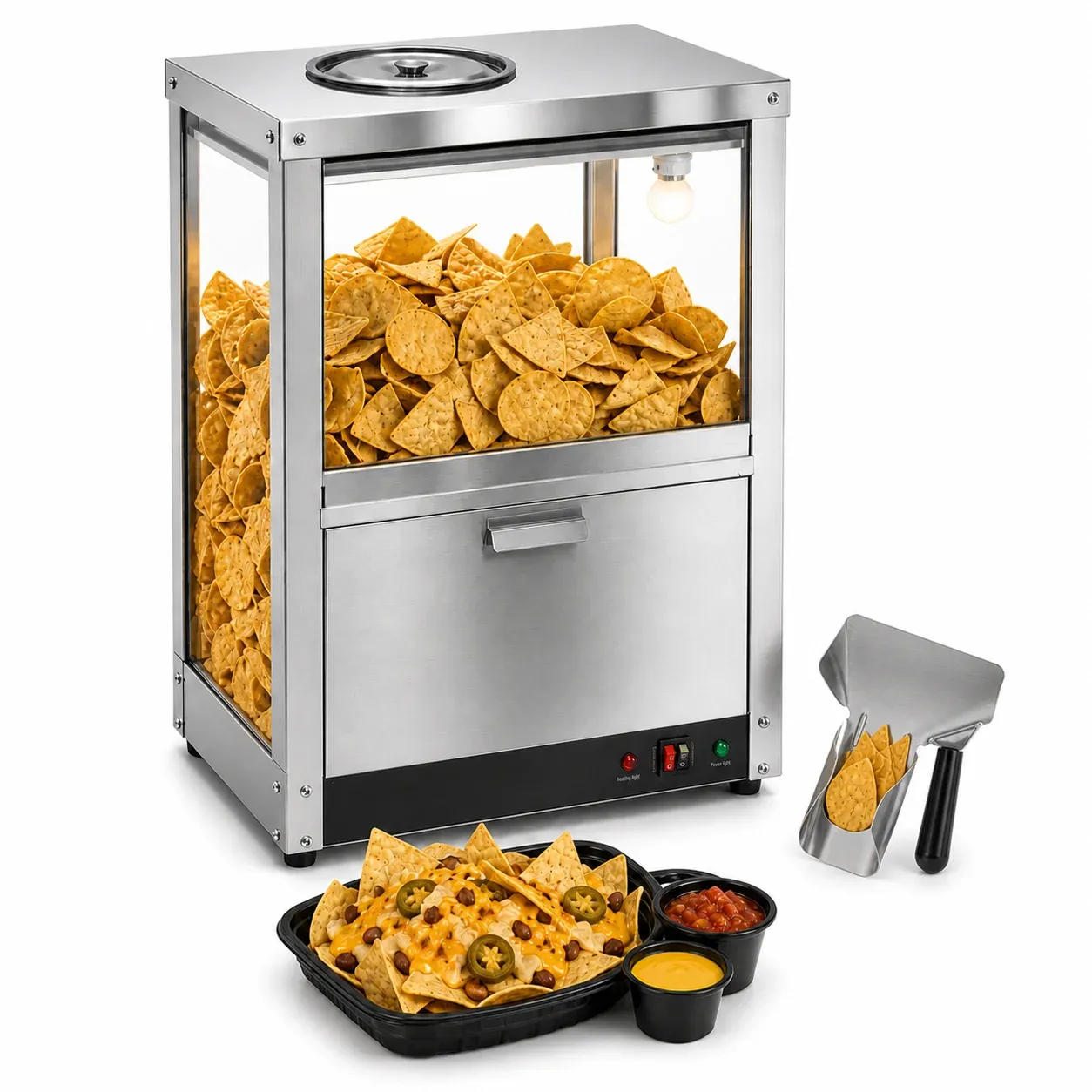 Calentador Exhibidor De Nachos y Chips Profesional