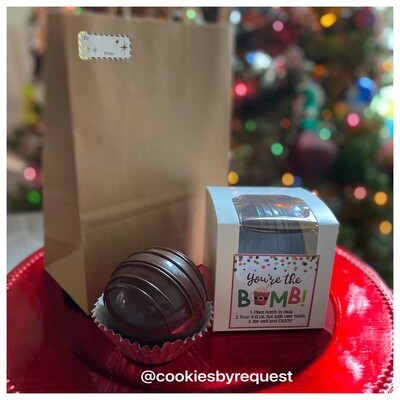 Gift Bomb -Individual Hot Chocolate Bomb, Including Gift Bag And Tag - Pickup Dec. 9th