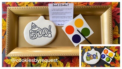 Halloween - &quot;Boo&quot; Paint your own (PYO) cookie