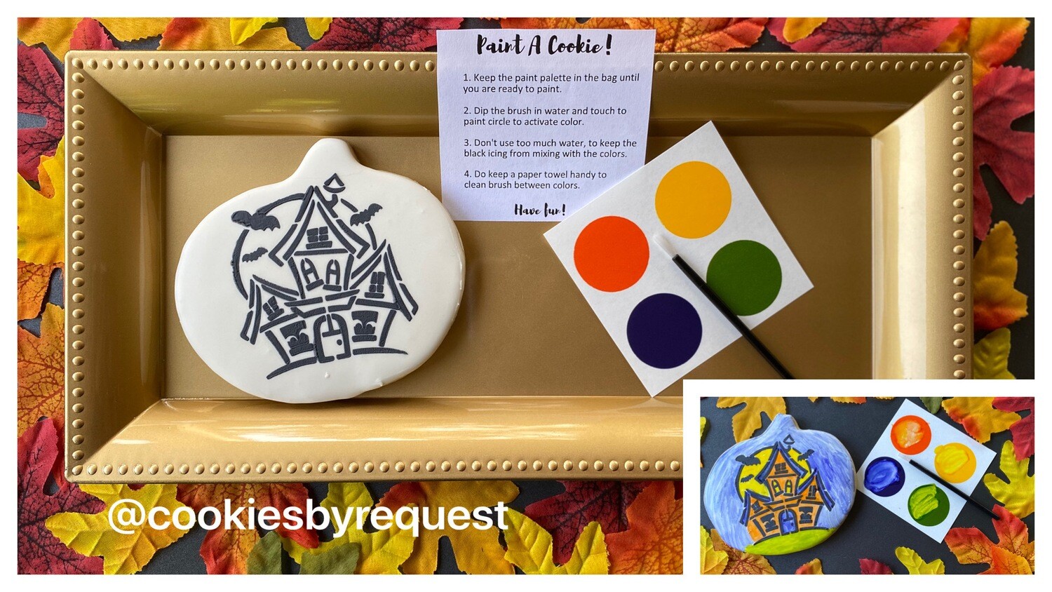 Halloween - Haunted house Paint your own (PYO) cookie